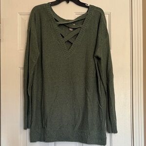 Arizona Jean Company Olive V-Neck Tunic Sweater